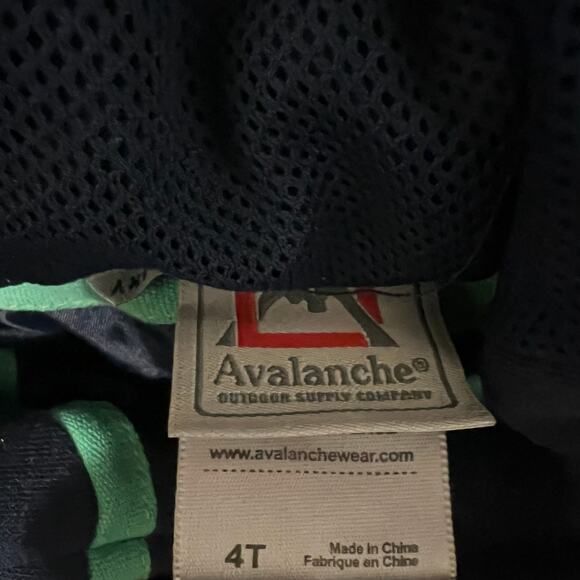 Avalanche Quilted Puffer Coat Kids 4T Navy Blue Hooded Insulated Winter - Picture 4 of 5